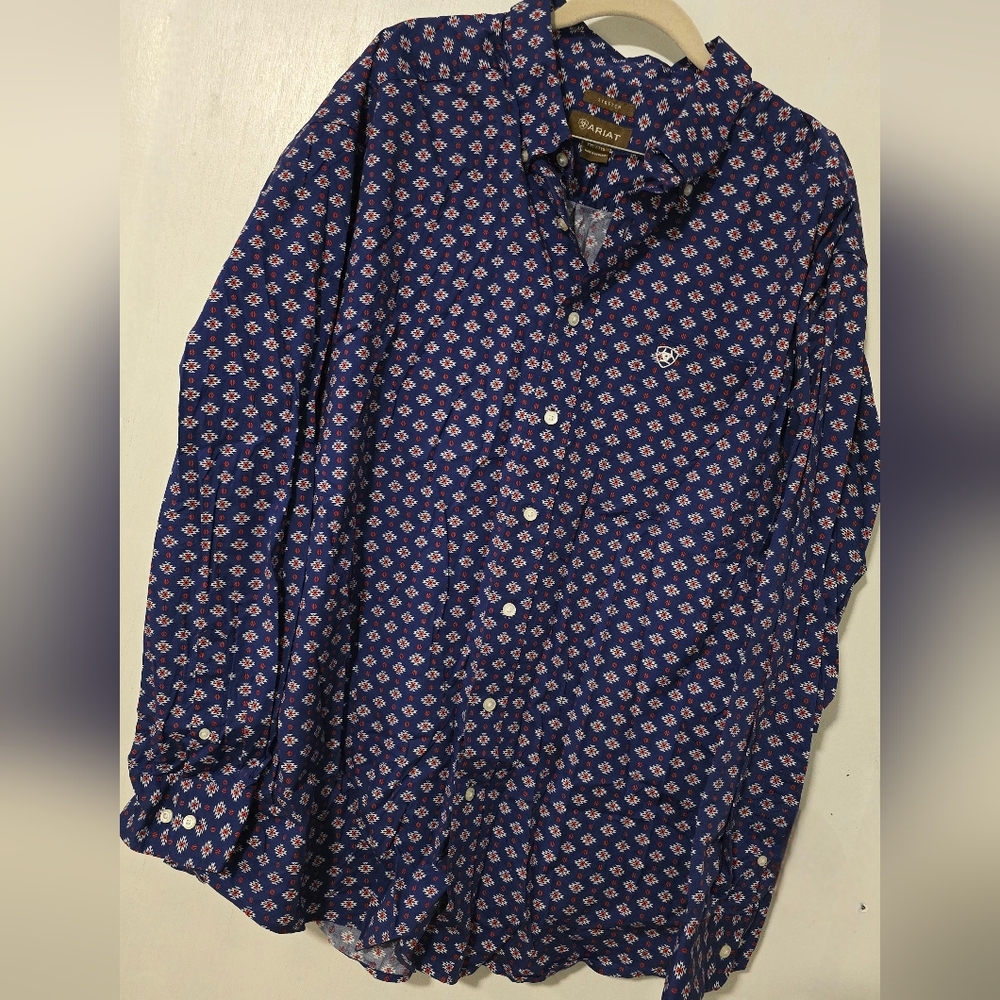 Men's Blue Patterned Shirt